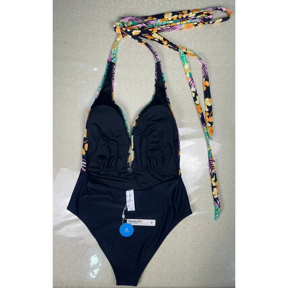 NWT Cupshe Valeria Criss Cross Tropical One Piece Swimsuit Women’s 2XL - Picture 6 of 11